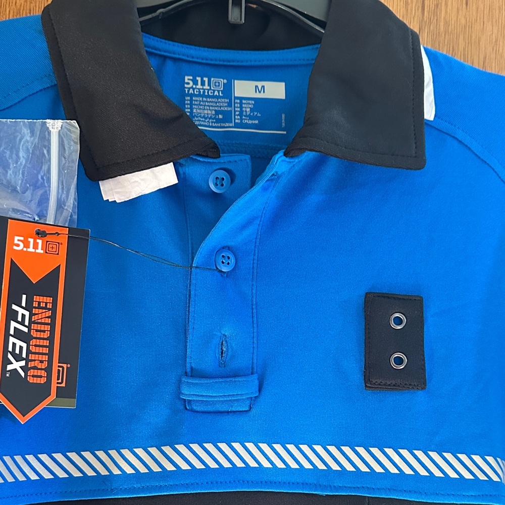 5.11 Tactical Bright Blue Polo with Black Accents